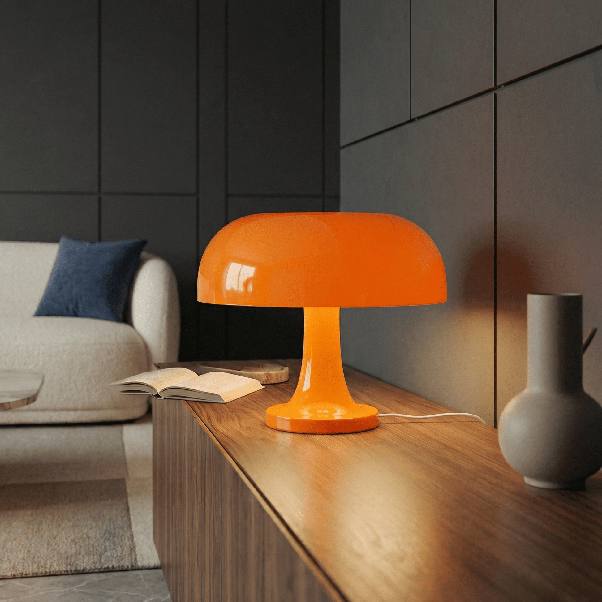 Lampe Champignon Orange Moderne - Maison Solenne