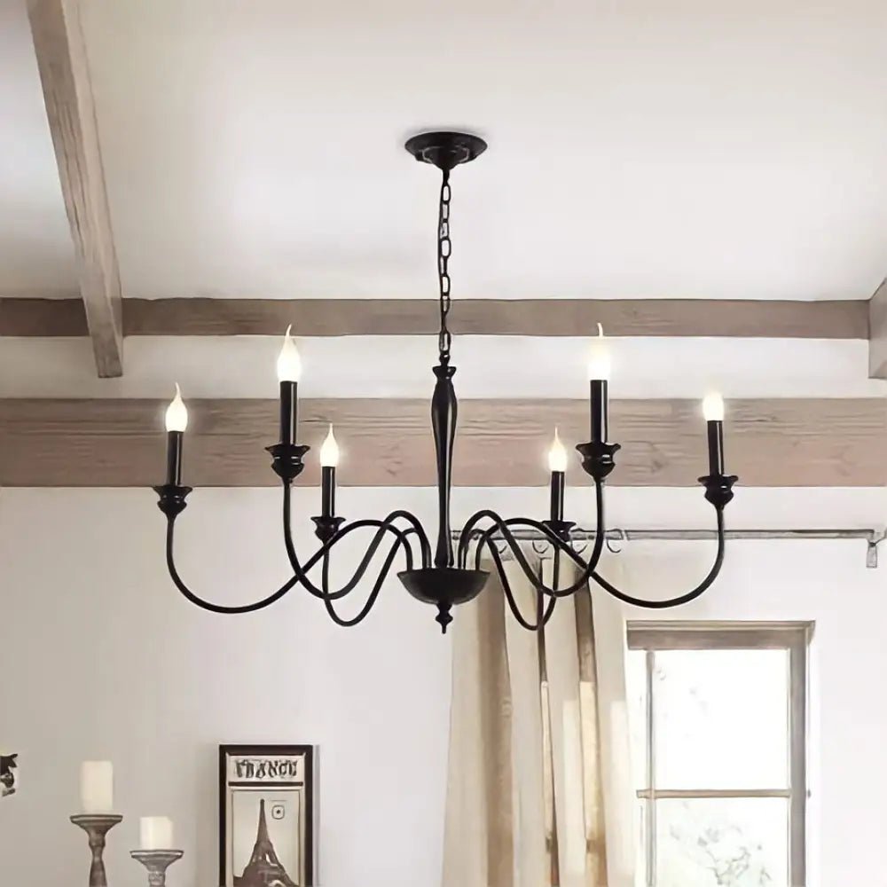 Lustre Campagne Chic en Fer pour Salle à Manger et Cuisine | Éclairage Minimaliste et Élégant - Default - Maison Solenne