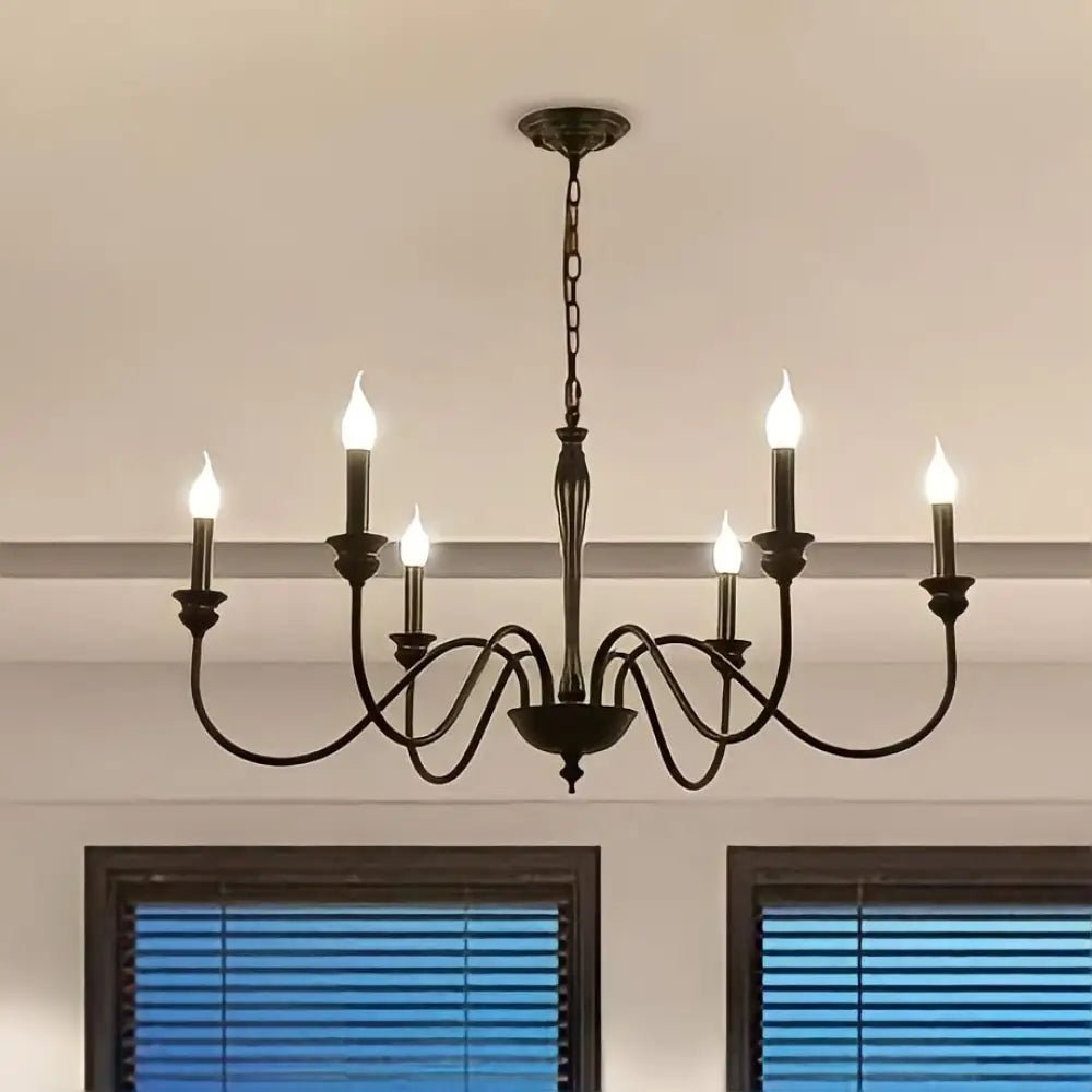 Lustre Campagne Chic en Fer pour Salle à Manger et Cuisine | Éclairage Minimaliste et Élégant - Default - Maison Solenne