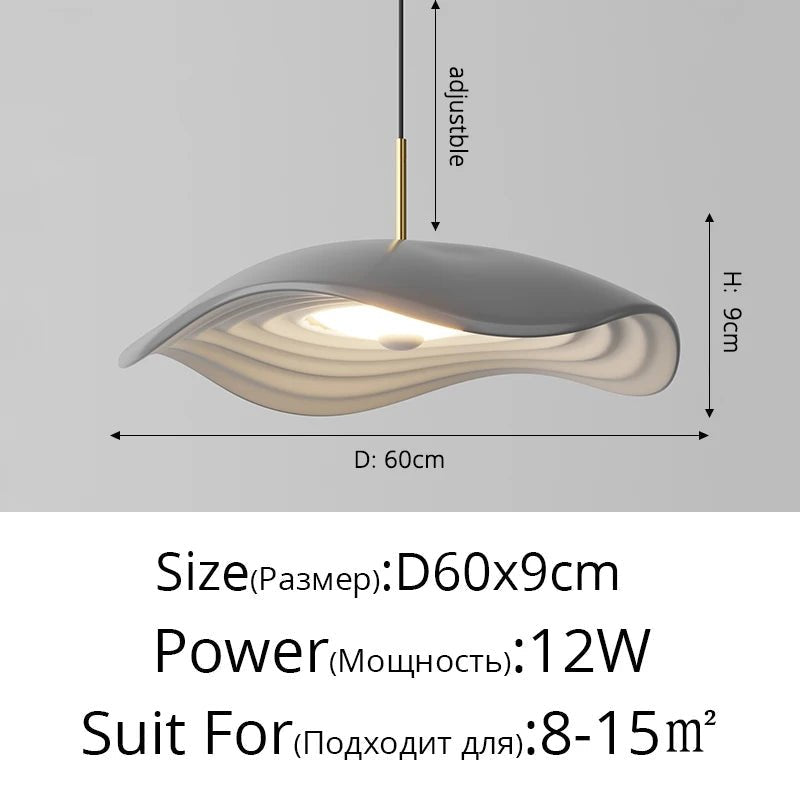 Lustre Minimaliste Wabi - Sabi en Aluminium | Suspension Luminaire Design Moderne avec Éclairage LED pour Bar - Orange D40x9cm 12W - Maison Solenne