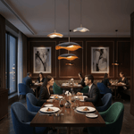 Lustre Minimaliste Wabi-Sabi en Aluminium | Suspension Luminaire Design Moderne avec Éclairage LED pour Bar - Vignette | Maison Solenne