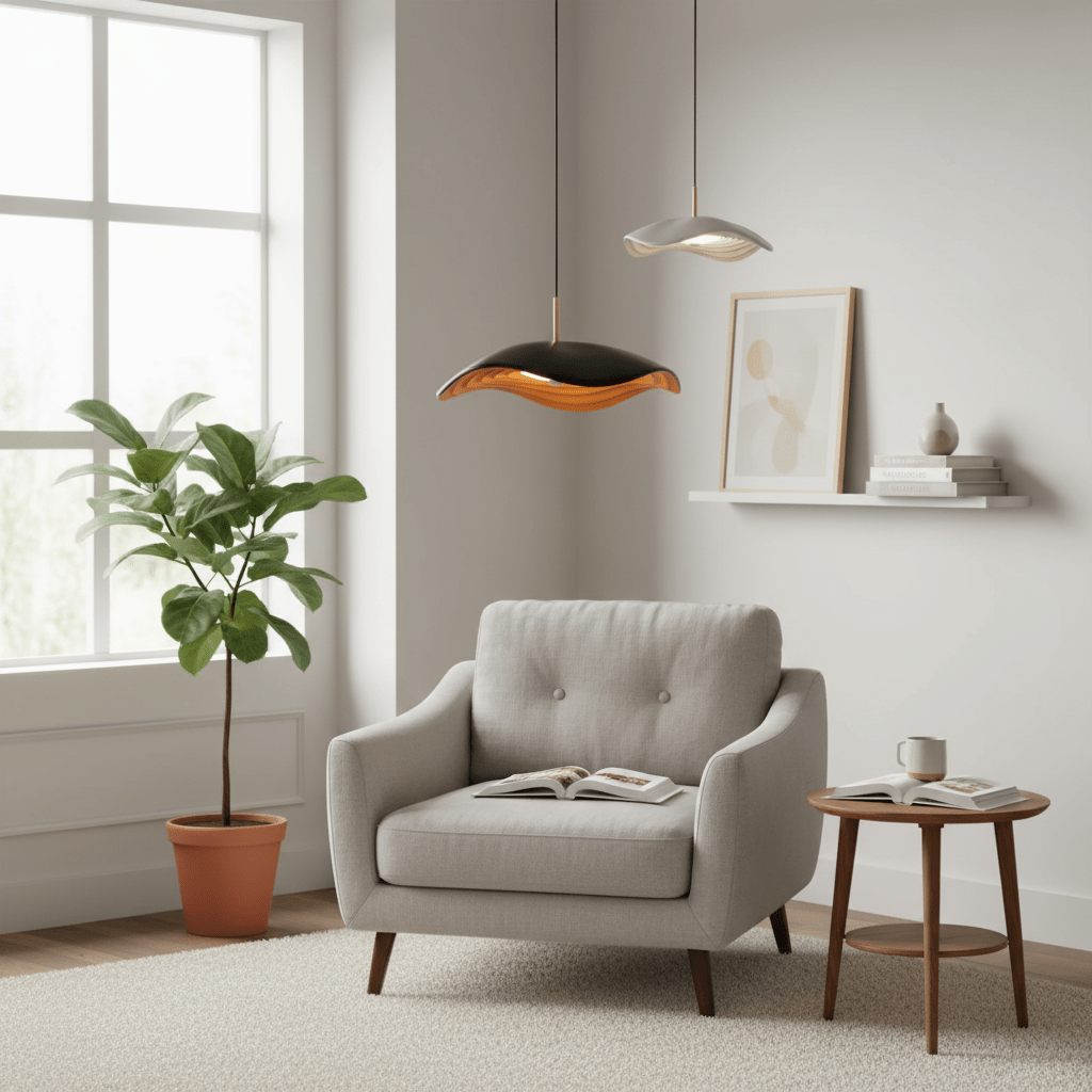 Lustre Minimaliste Wabi - Sabi en Aluminium | Suspension Luminaire Design Moderne avec Éclairage LED pour Bar - Noir D40x9cm 12W - Maison Solenne