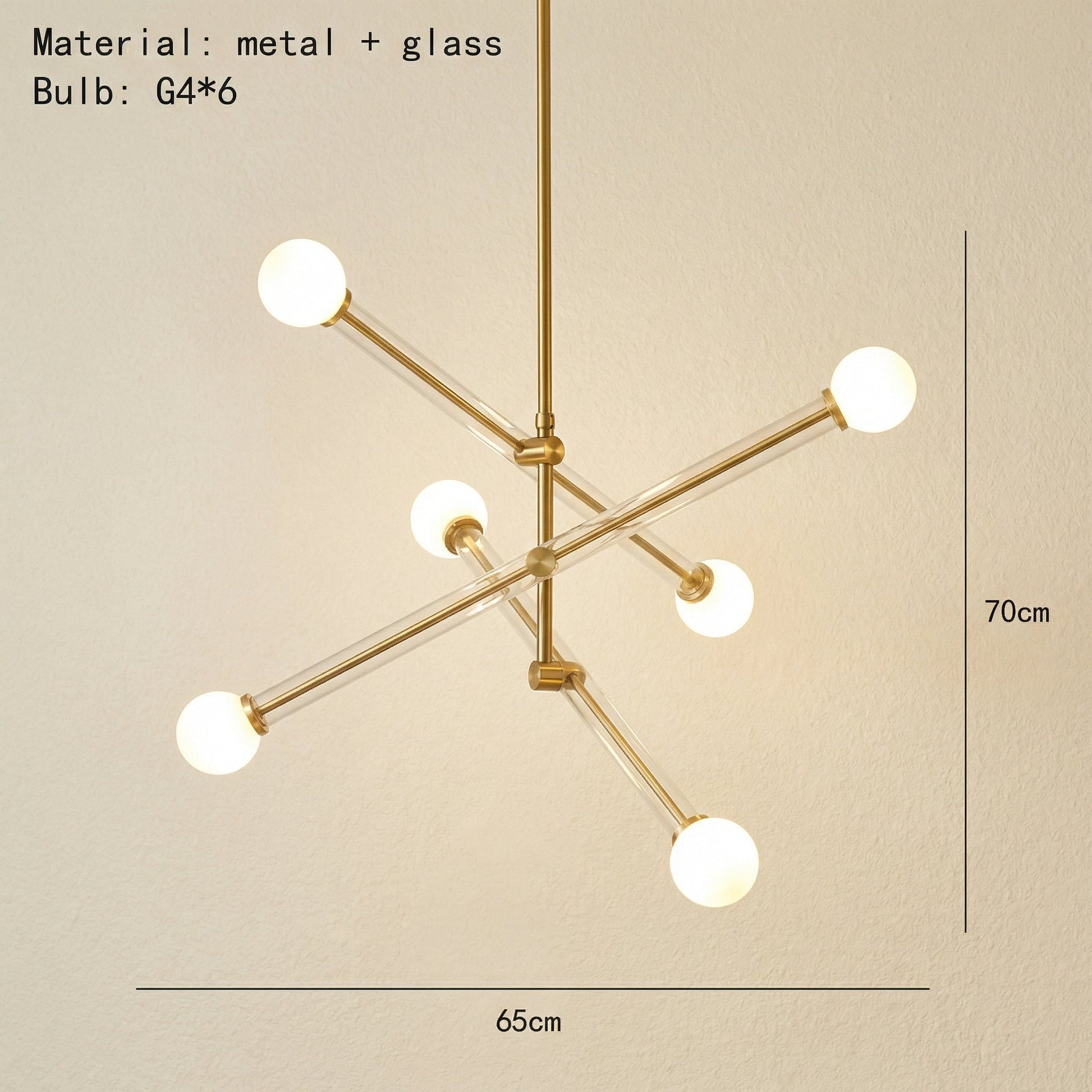 Lustre Art Déco Minimaliste en Fer avec Éclairage LED pour Salon, Salle à Manger et Chambre | Design Épuré et Élégant - D - Maison Solenne