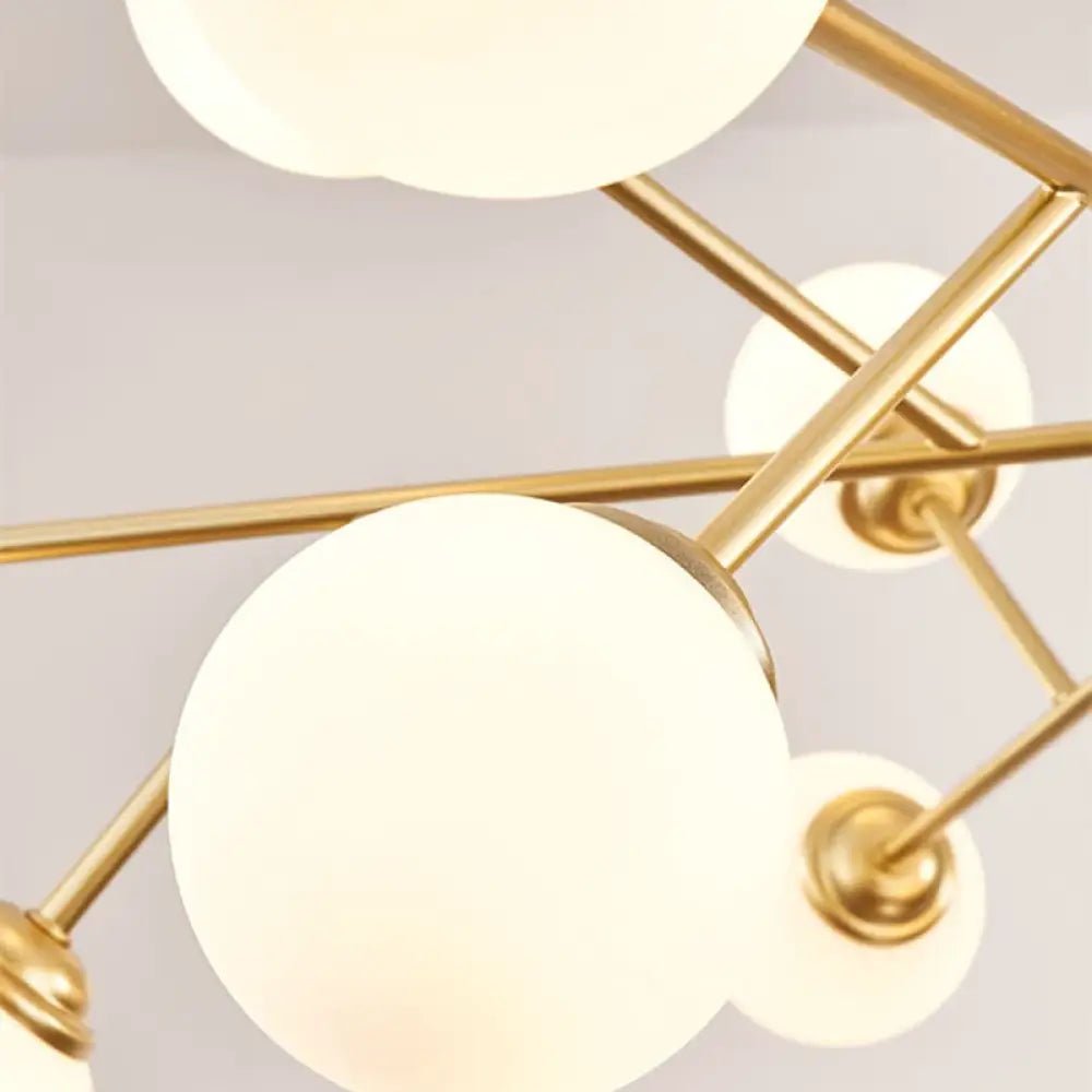 Lustre en Verre Scandinave pour Salon et Salle à Manger | Luminaire Suspendu Élégant et Minimaliste - 9 lampes - 90x50 cm - Maison Solenne