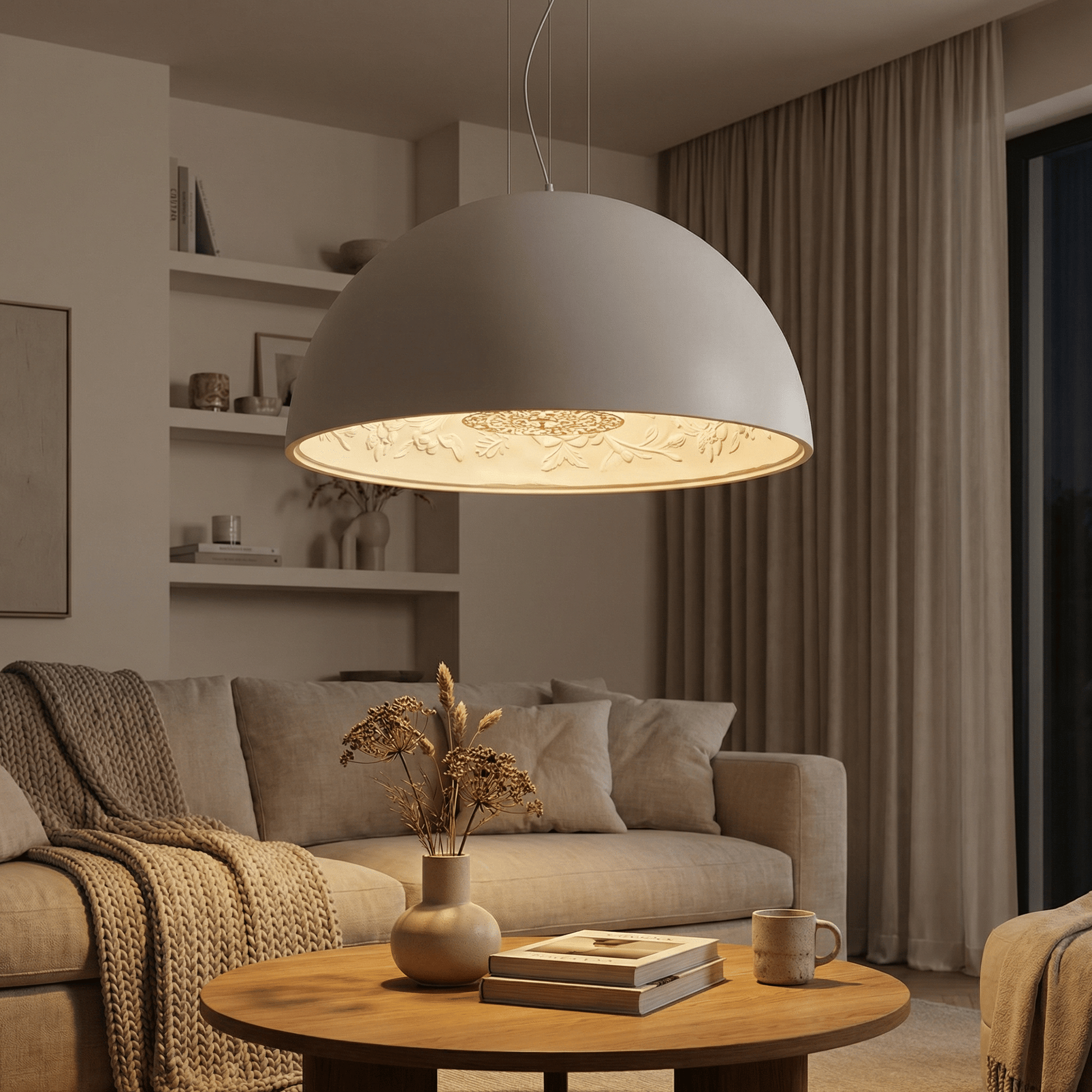 Lustre Moderne Skygarden en Résine Art Déco | Suspension Luminaire Élégante pour Chambre et Salle à Manger - Blanc - Maison Solenne