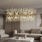 Lustre Scandinave en Cristal avec Finition Acier Poli | Éclairage Moderne pour Chambre et Salle à Manger - Vignette | Maison Solenne