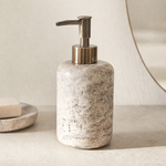 Ensemble porte-brosse à dents en travertin gris - Vignette | Maison Solenne