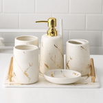 Ensemble de salle de bain en céramique effet marbre - Vignette | Maison Solenne
